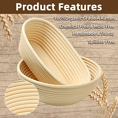 Banneton Bread Proofing Basket Sourdough Starter Kit Beginner-Friendly Easy to Use