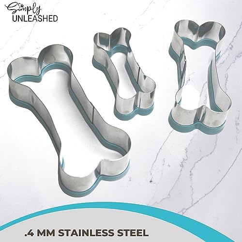 Simply Unleashed 3-Piece Dog Bone Cookie Cutter Set with PVC Coating