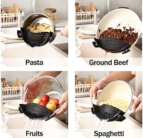Domonic Home Adjustable Colander Silicone Clip-On for Kitchen