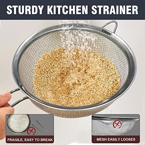 Sturdy 9-inch Mesh Strainer with Handle for Kitchen Essential