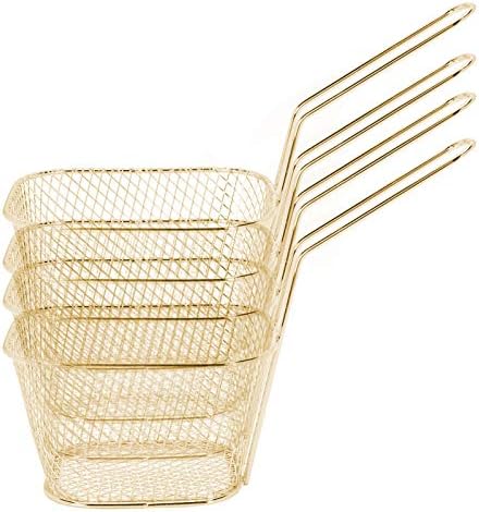 4Pcs Stainless Steel Frying Net Basket Flexible