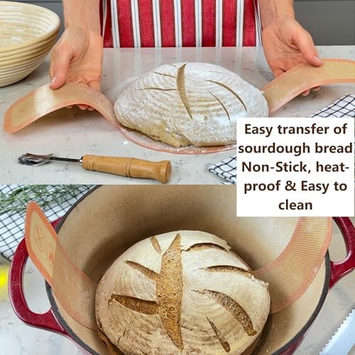 Sourdough Bread Starter Kit with Easy Proofing Baskets Dough Whisk More