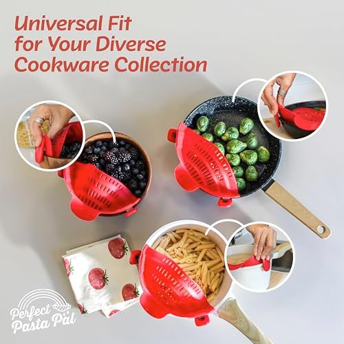 Perfect Pasta Pal Silicone Strainer for Kitchen