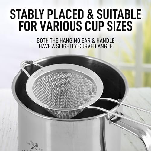 Zulay Kitchen 304 Stainless Steel Colander Fine Mesh Rust-Proof Easy to Clean