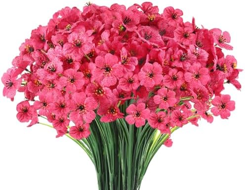 22 Bunches of Outdoor Artificial Flowers Rose Red
