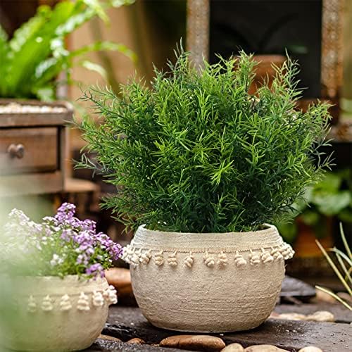 XLFAQXM Artificial Plants 8 Pack UV Resistant Fake Flowers
