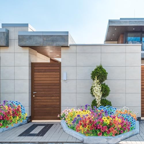 Gorgeous Artificial Fake UV-Resistant Flowers Outdoors Blue