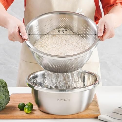 Perfectly Durable 304 Stainless Steel Colander Bowl Set