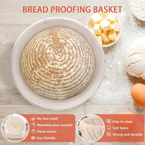 PeacePeo Sourdough Starter Kit with Proofing Baskets