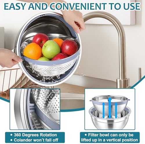 Durable 4-1 Stainless Steel Colander Set for Kitchen Use
