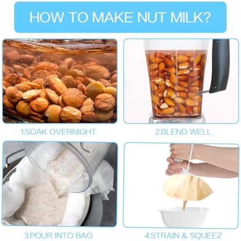 5 Pcs Nut Milk Strainer Reusable nylon bag for Kitchen Use