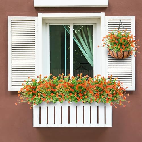 Sggvecsy Outdoor Boxwood Shrubs Faux Greenery 12-Pack UV-Resistant