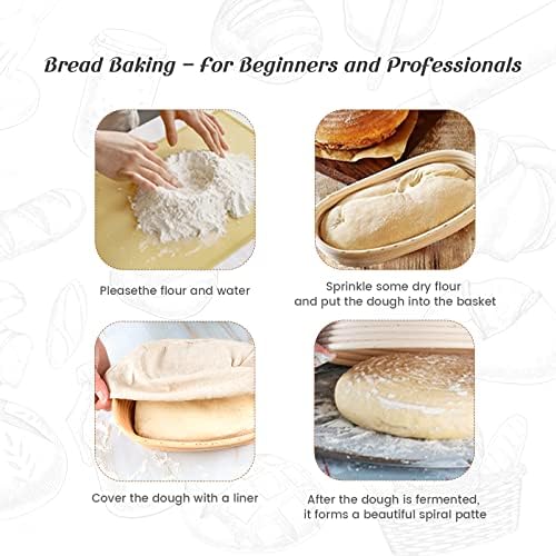 Joyyy Sourdough Bread Proofing Baskets Set of 2 10 Inch Oval