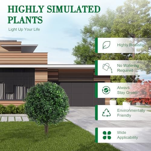 Realistic Boxwood Outdoor Plant Set