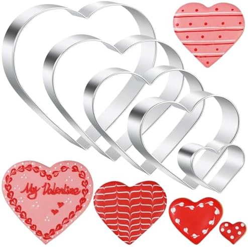 BakingWorld Heart Cookie Cutter Set for Valentines Day