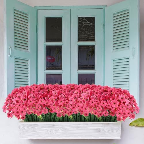 22 Bunches of Outdoor Artificial Flowers Rose Red