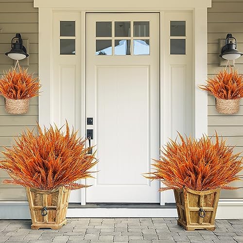 Textured Artificial Boston Fern 12-Pack for Fall Dcor