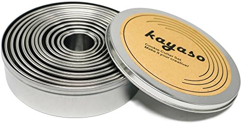12-Piece Round Cookie Cutter Set with Tin Storage Box