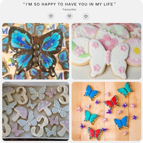 LUBTOSMN Butterfly Cookie Cutter Set - 3-Piece Set 39x31x24