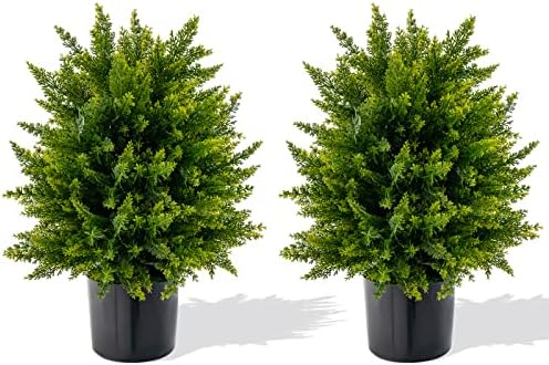 Goplus 215 Artificial Cedar Tree Set of 2