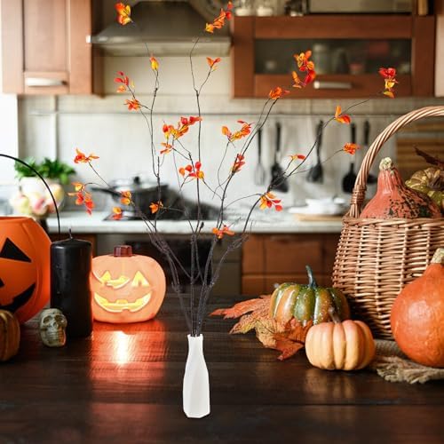 4PCS 38 Realistic Autumn Ficus Branches