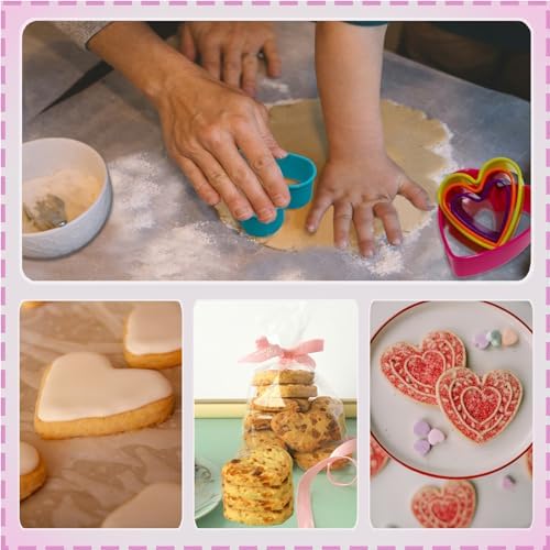 5 Piece Heart Cookie Cutter Set for Baking Delightful Heart-Shaped Cookies
