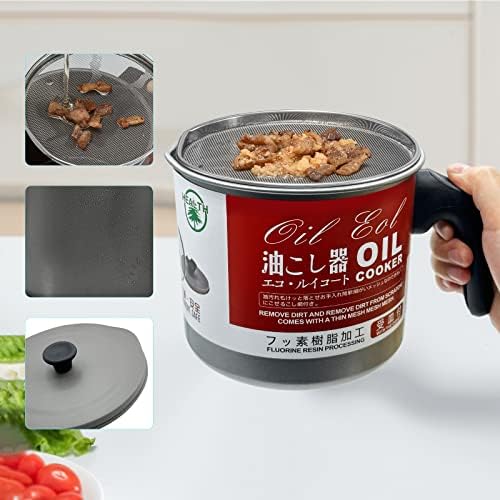 Precision Bacon Grease Container with Fine Strainer for Kitchen Storage