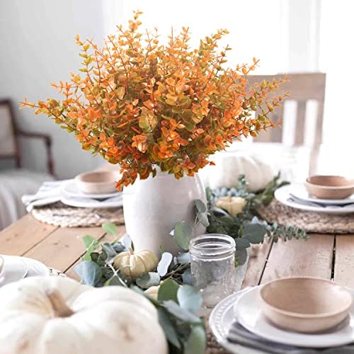 10-Pack Fall Boxwood Artificial Plants for Autumn Decorations