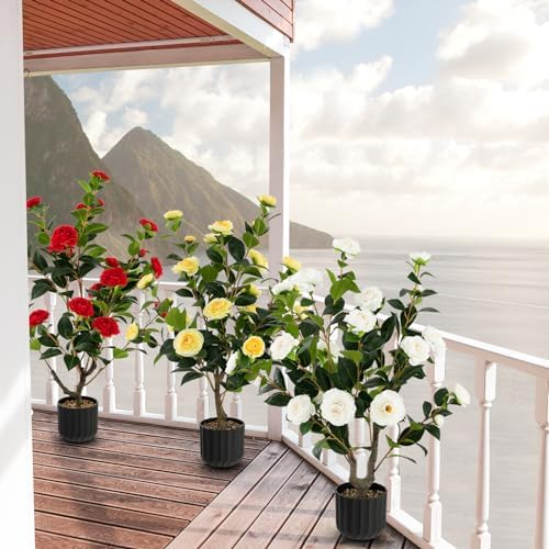 Goplus Camellia Tree 2-Pack Synthetic Artificial Tree