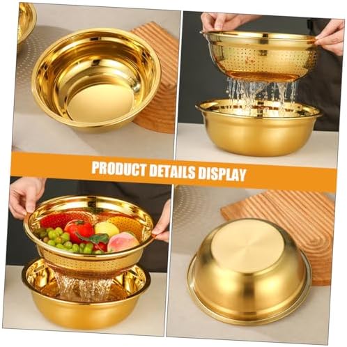 Premium 2-Piece Stainless Steel Colander Set for Quick Drainage Kitchen Use