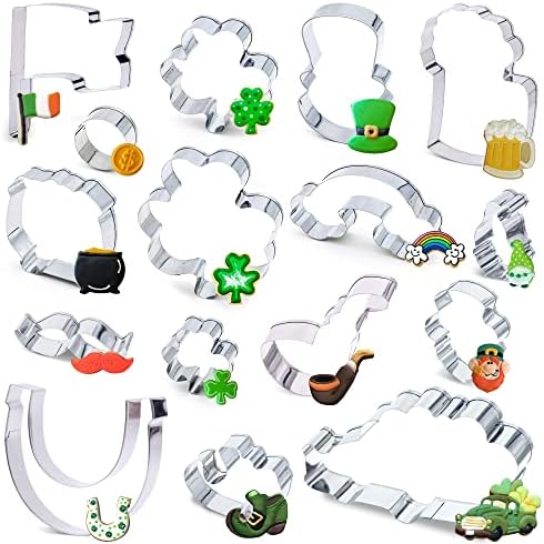 Shamrock Cutters for St Patricks 16pcs Easy Kitchen Tools