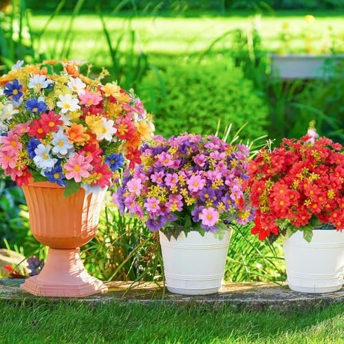 6-Pack Fake Flowers for Outdoor Use