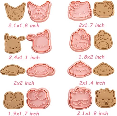 8-Piece Mini Cartoon Cookie Cutters for Baking