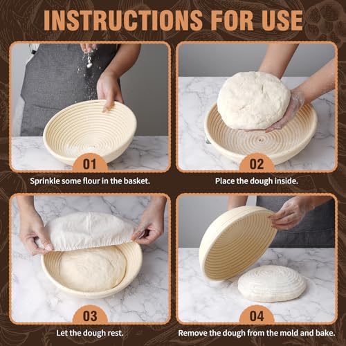 Banneton Sourdough Bread Proofing Basket Set Premium Durable for Artisan Baking