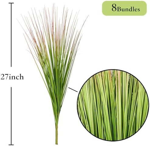 27 Artificial Plants Real-Look Wheat Grass Greenery Pack of 8