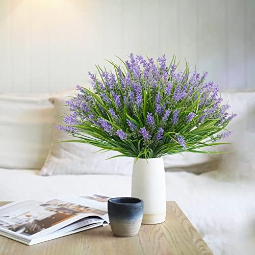 24 Bundles Artificial Grass Fake Plants for Outdoor Use
