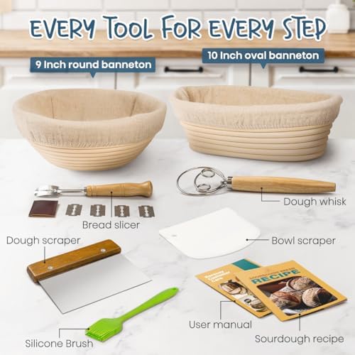 RORECAY Sourdough Breads Proofing Basket Set