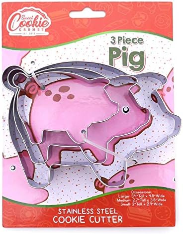 Pig Farm Animal Cookie Cutter Set 3-Piece - Durable Safe