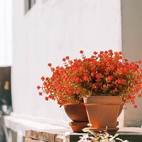 10PCS Artificial Eucalyptus Shrubs UV-Resistant for Outdoor Use