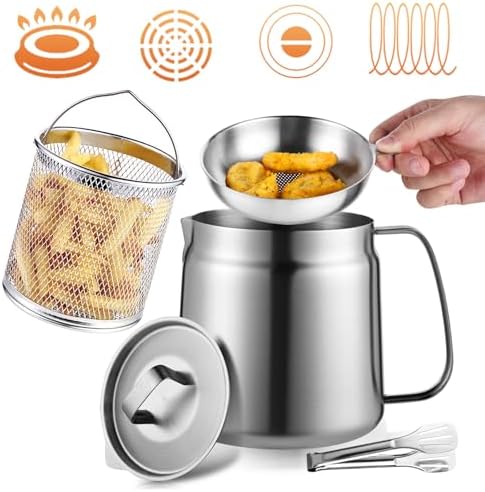 Stainless Steel Multifunctional Oil Filter Pot 68oz