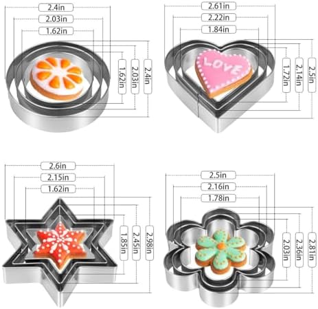 Upgrade 12-Piece Metal Cookie Cutters Set for Perfectly Pieces