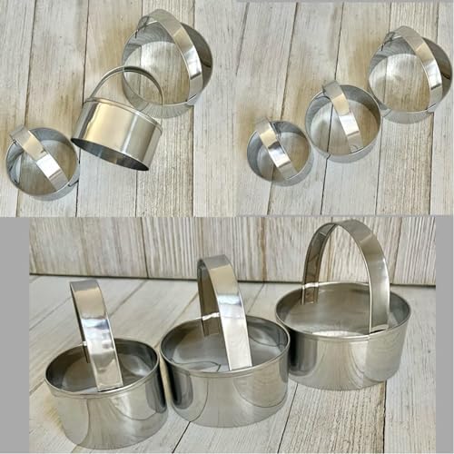Sturdy stainless steel circle biscuit cutter set with handles