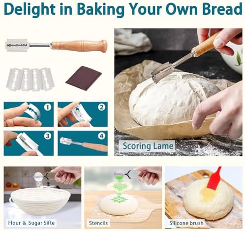 Sourdough Baking Set with Rattan Proofing Baskets