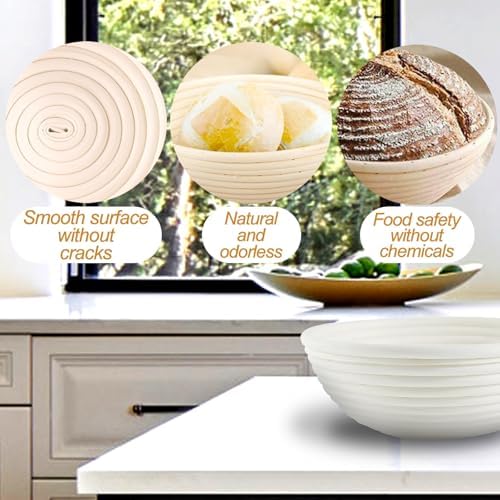 Banneton Round Sourdough Bread Proofing Basket with Liner