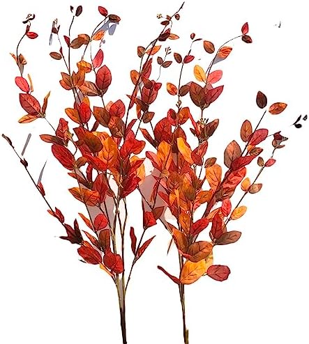 Vibrant Rustic Leaves Bush Set for Fall Decor