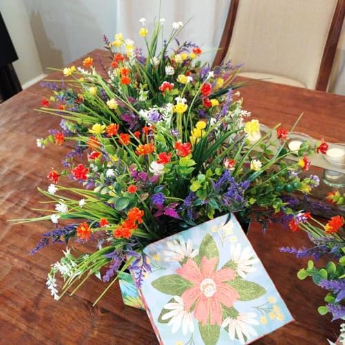 Yastouay 9 bundles artificial flowers for outdoor decoration