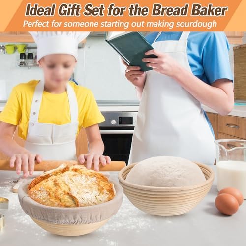 E-far Bread Proofing Baskets Set of 2 9 Inch Round