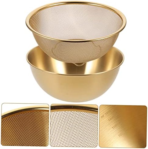 2-Piece Set of Stainless Steel Rice Strainer and Colander