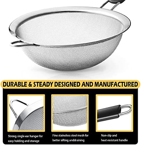 Premium 3-Piece Stainless Steel Strainers with Insulated Handles