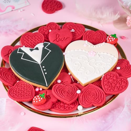 5-Piece Heart Cookie Cutter Set 1 to 4 Sizes